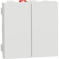 2 Slēdzis, Jauna Unica, mehānisms, 1-polu 2-way, 10AX, 2 moduļi, bezskrūvju spailes, IP4X, balts
