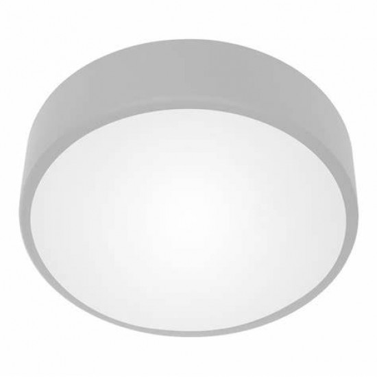 OVO griestu lampa 2xE27 ar mikroviļņu kustības sensoru, 2x24W, pelēks tērauds, matēta stikla difuzors, IP20, Ø 300