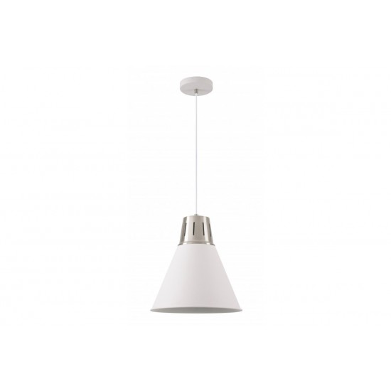 Griestu lampa GIANNI L, 1xE27, IP20, Ø32 cm, viena, balta/sudraba OS-GIAN-L-E27-03-DEC GTV