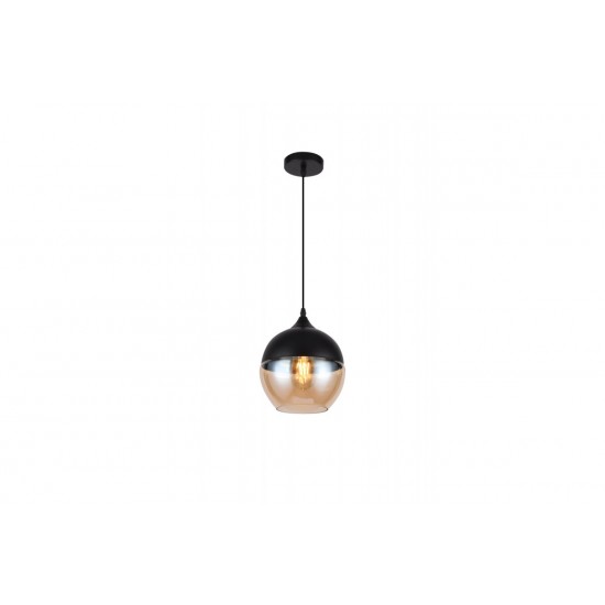 Griestu lampa LENDER, 1xE27, IP20, Ø20 cm, viena, melna OS-LEND-10-DEC GTV