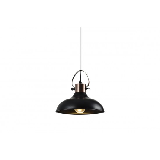 Griestu lampa MEES, 1xE27, IP20, Ø30 cm, viena, melna OS-MEES-10-DEC GTV