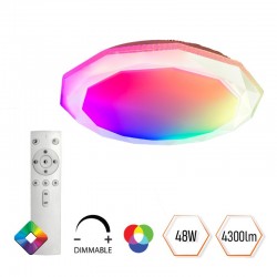 Eleganta LED griestu lampa, 40+8W, RGB(Rainbow), 4300Lm, 3000-6500K, D480*H70