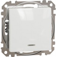 Slēdzis, Sedna Design & Elements, 2-polu, 16AX, ar sarkanu indikatoru, balts