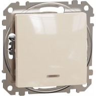 Выключатель 10AX бежевый с красной подсветкой, Sedna Design & Elements