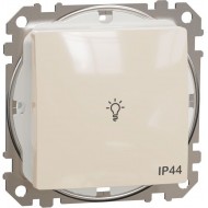 Звонковая кнопка 10A IP44 бежевая с символом лампочки Sedna Design