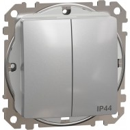 Slēdzis 1+1 IP44 10AX alumīnijs Sedna Design
