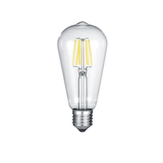 LED spuldze ST64, FILAMENT, 3000K, E27, 6.0W, AC220-240V, 360°, 600lm, 52mA LD-ST64FLE6-30 GTV