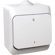 2П 1-кл выключатель IP44 белый Cedar Plus