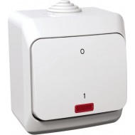 2P Slēdzis ar lampu IP44 balts Cedar Plus