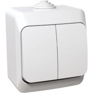 2-кл. выключатель с подсветкой IP44 белый Cedar Plus