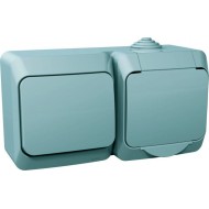 Sledzis + Kontaktligzda IP44 pelēks Cedar Plus