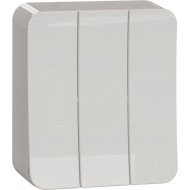 3 Переключатель, Exxact Surface, комплектный, 1-полюсный, 1-ходовой, 16AX, безвинтовые клеммы, белый