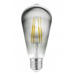 LED spuldze FILAMENT ST64, 2700K, E27, 6.0W, AC220-240V, 360°, 500lm, 52mA, pelēka LD-ST64FPE6-30 GTV