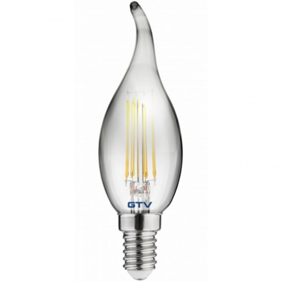 LED spuldze FILAMENT C35L, 2700K, E14, 4.0W, AC220-240V, 360°, 300lm, 44mA, pelēka LD-C35FEP4-30L GTV