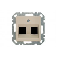 AIKL-002-01.R/ONC lieņķas vāks priekš 2xRJ45/TV/HDMI/USB."Retro"/matēta  bēša