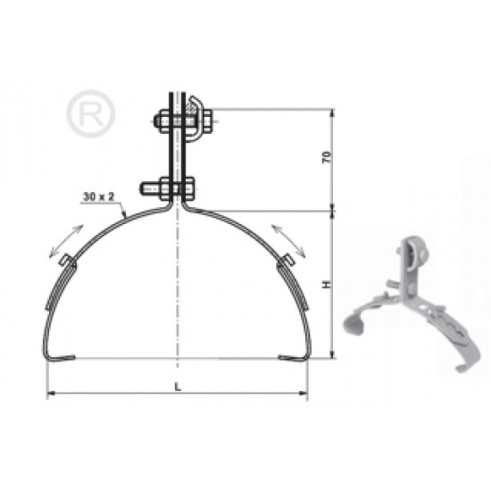 Regulējams Rd7-10 mm vadītāja balsts kores flīzes augšpusē, St/Zn