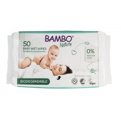 BAMBO Nature Biodegradable mitrās salvetes, 50 gab.