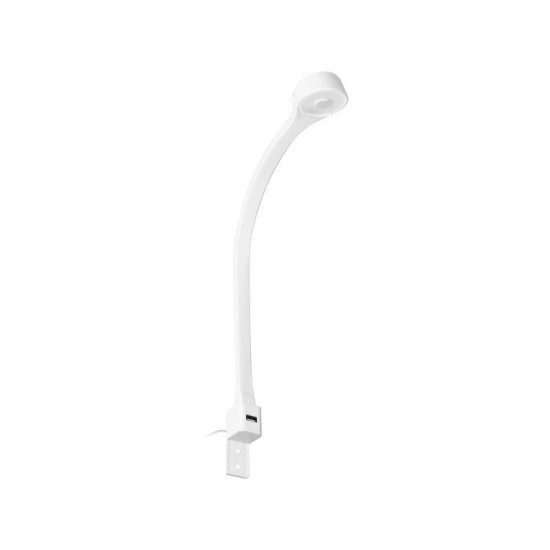 TEO LED naktslampa, 7.5W, 90lm, 4000K, ar USB, balta