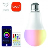 SMART LED spuldze AR TĀLVADĪBAS TUYA WIFI A60 E27 9 W