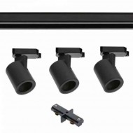 TRAX BIS vienfāzes komplekts, 3xGU10 gaismekļi maks. 3x20 W, 1 m kopne, melna GTV