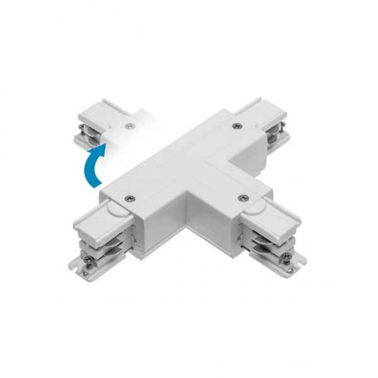 T savienotājs 3-fāžu X-RAIL kopņu kanālam, 166x101mm, regulējams NA/VP, balts GTV