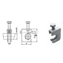 Universāla savienojuma skava 25x4mm lentei un Rd22mm armatūrai, St/Zn