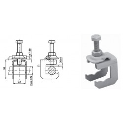 Universāla savienojuma skava 30x4mm lentei, Rd8-10mm stieplei un Rd22mm armatūrai, St/Zn