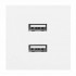 NOEN USB x2 - A+C tips, dubultā moduļu pieslēgvieta 45x45mm ar USB lādētāju, 2.1A 5VDC, balts