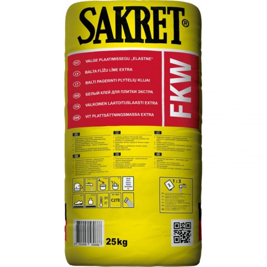 Sakret FKW Elastīgā flīžu līme, balta (C2TE), 5kg