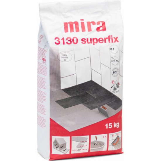 Mira 3130 superfix flīžu līme ar izcilu adhēziju, elastību (C2TE S2), 15kg