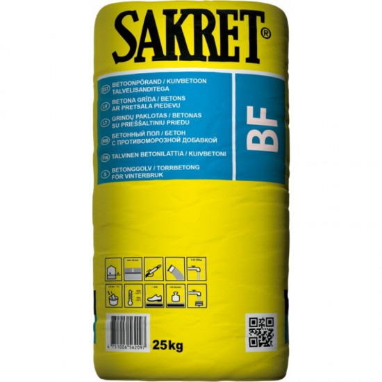 Sakret BF Betons/klons ar pretsala piedevām - 10°C, C25, 25kg