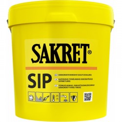 Sakret SIP Gatavais dekoratīvais silikona apmetums, tonējams (biezpiens) 1.5mm, 25kg