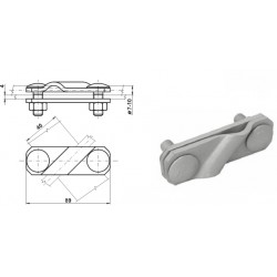 Diagonālā šķērsskava Rd8-10mm stieplei un 40x4mm lentei, St/Zn