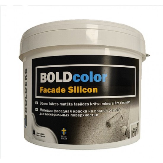 Boldeks BOLDcolor Facade Silicon A Fasādes krāsa minerālām virsmām, matēta, 2,5L Boldeks BOLDcolor Facade Silicon A Fasādes krāsa minerālām virsmām, matēta, 2,5L