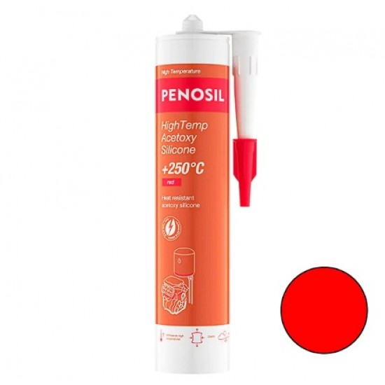 Penosil HighTemp Acetoxy Silicone 250°C Karstumizturīgs silikona hermētiķis 300ml sarkans