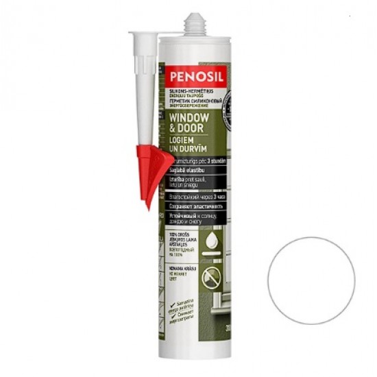 Penosil Window&Door Silikona hermētiķis logu un durvju blīvēšanai 310ml caurspīdīgs