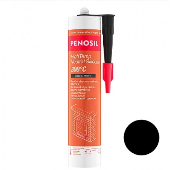 Penosil HighTemp Neutral Silicone 300°C Neitrāls, pret karstumu izturīgs silikona hermētiķis 300ml melns