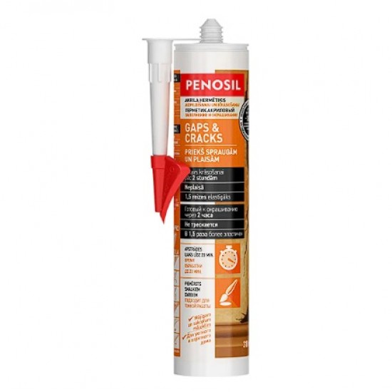 Penosil Gaps & Cracks Acrylic Sealant Krāsojams spraugu un plaisu aizpildītājs 310ml, balts