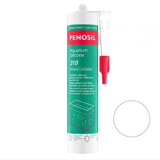 Penosil Aquarium Silicone 310 Skābs, ūdensizturīgs silikona hermētiķis 300ml caurspīdīgs