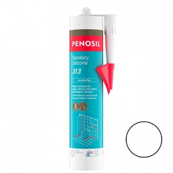 Penosil Sanitary Silicone 313c Plaša pielietojuma sanitārais silikona hermētiķis 300ml balts