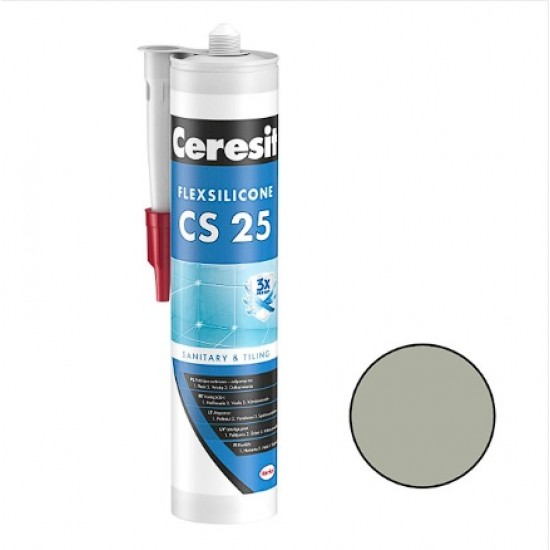 Ceresit CS 25 Sanitārais silikona hermētiķis, 280ml, antracīta (13)