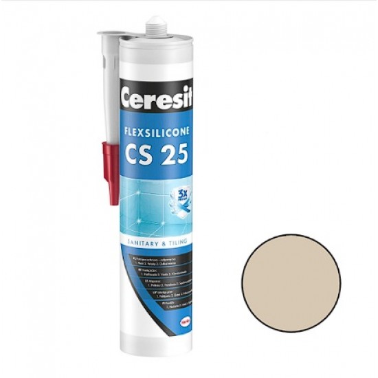 Ceresit CS 25 Sanitārais silikona hermētiķis, 280ml, bahama (43)