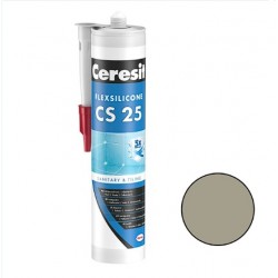 Ceresit CS 25 Sanitārais silikona hermētiķis, 280ml, cementa pelēks (12)