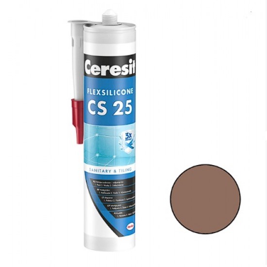 Ceresit CS 25 Sanitārais silikona hermētiķis, 280ml, šokolāde (58)