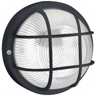 LED Ārējāis gaismeklis apaļš ar aizsardz.100W IP44, E27, melns