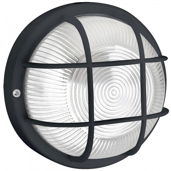 LED Ārējāis gaismeklis apaļš ar aizsardz.100W IP44, E27, melns LED Ārējāis gaismeklis apaļš ar aizsardz.100W IP44, E27, melns