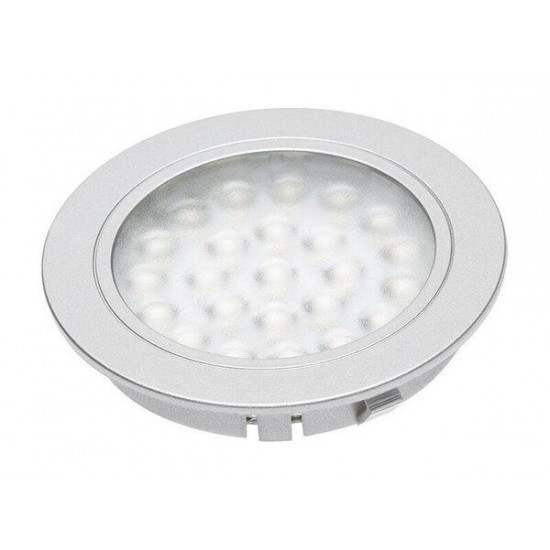 LED lampa (iebūvēta) ALVARO, 12V DC, 1,7W, 24 SMD 3528, 130lm, 6400K, 2 m kabelis ar mini-AMP LD-AL24ZB-53 GTV