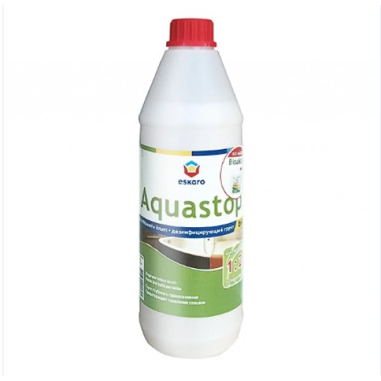 Eskaro Aquastop Bio Ūdenī šķīstošs grunts-koncentrāts mitrām telpām, 1L