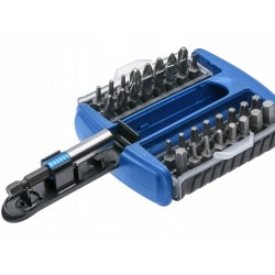 Uzgaļu komplekts ar 1/4 “turētāju, SL, PH, PZ, HEX, Torx, (33 gab.) HT1S402 HOEGERT