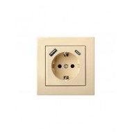 IUK3-01 Розетка E/S с USB A+C 3,4A 220V б/з, песочный